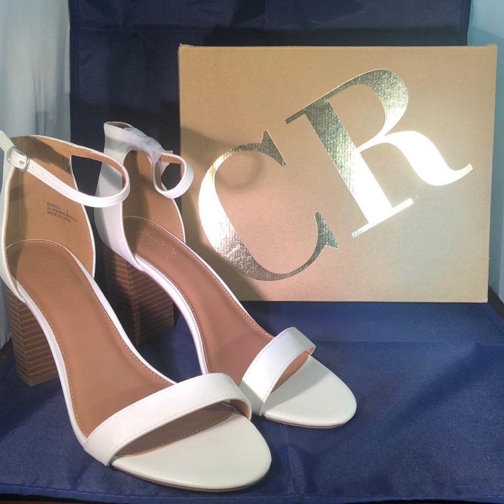 Charlotte Russe White Chunk Heel
